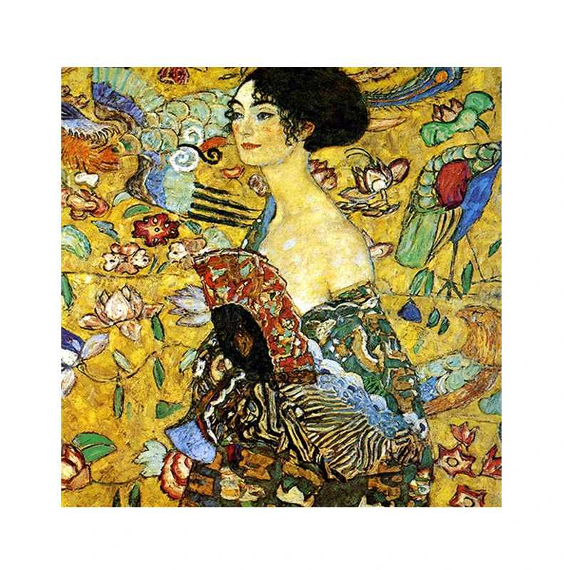 Gustav Klimt 資料　芸術家　作風　官能的　装飾　絢爛 Gustav Klimt 資料 芸術家 作風 官能的 装飾 絢爛 Lady with a Fan