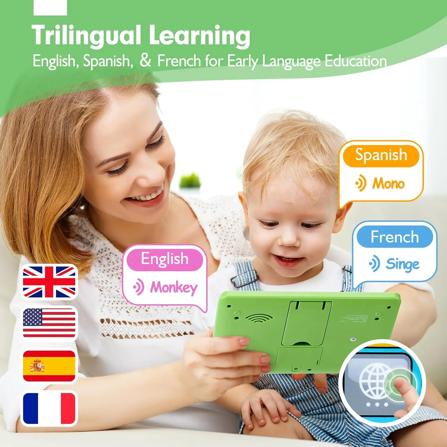 FiveStar Original Manufacturer Multifunctional Toy Learning Tablet Reading Pad Machine Three Languages Preschool Toys for Baby