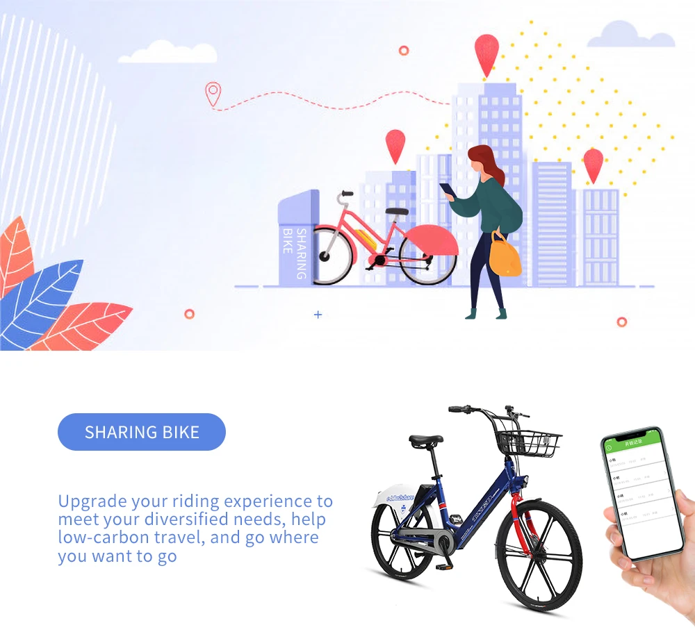 Omni App Bicycle Tracking Gprs Gsm Sim Card Qr Code Cloud Gps Smart Bike 4G Lock for Bike Sharing System