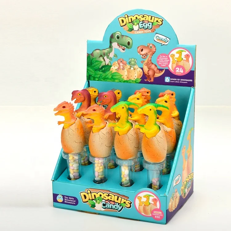 2021 High Quality Plastic PET Sugar Tube Dinosaur Candy Toys Boxes