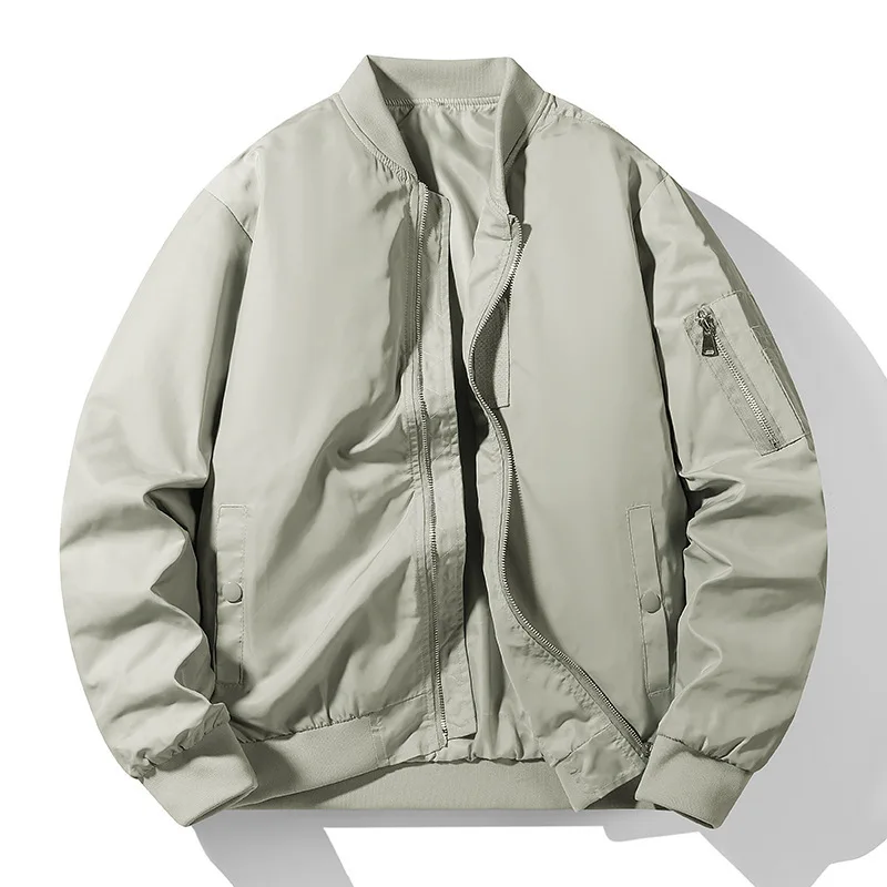 Wholesale Custom Winter Windbreaker Wholesale Men Plus Size Men's Jackets Plain Nylon Satin Bomber Men's Jackets supplier