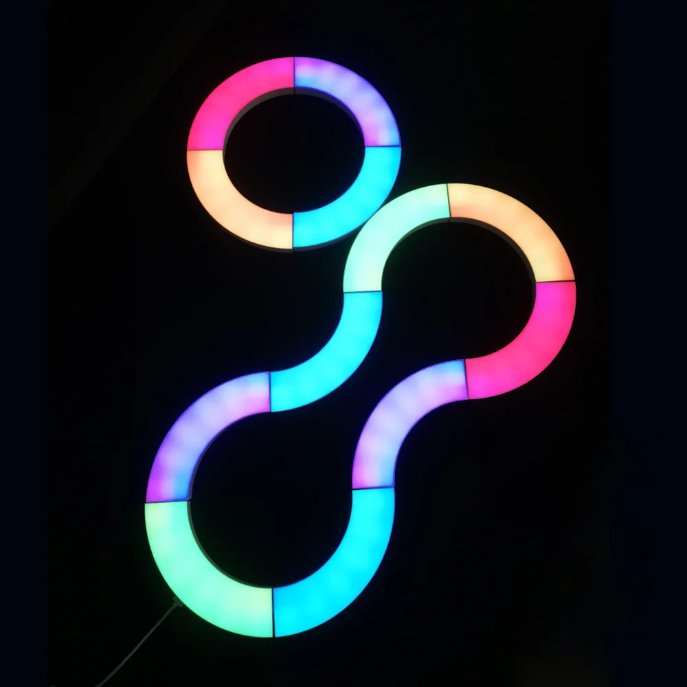 APP Control Led Light USB Quantum Honeycomb Wall Lamp Smart Light Multi Colored Quarter Ring Lights for Wall Decoration