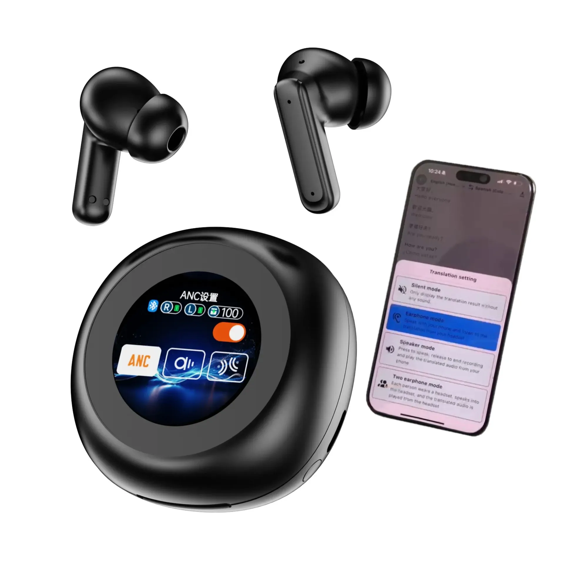 Ai Translator Earbuds - Wireless in-Ear with Touch Screen
