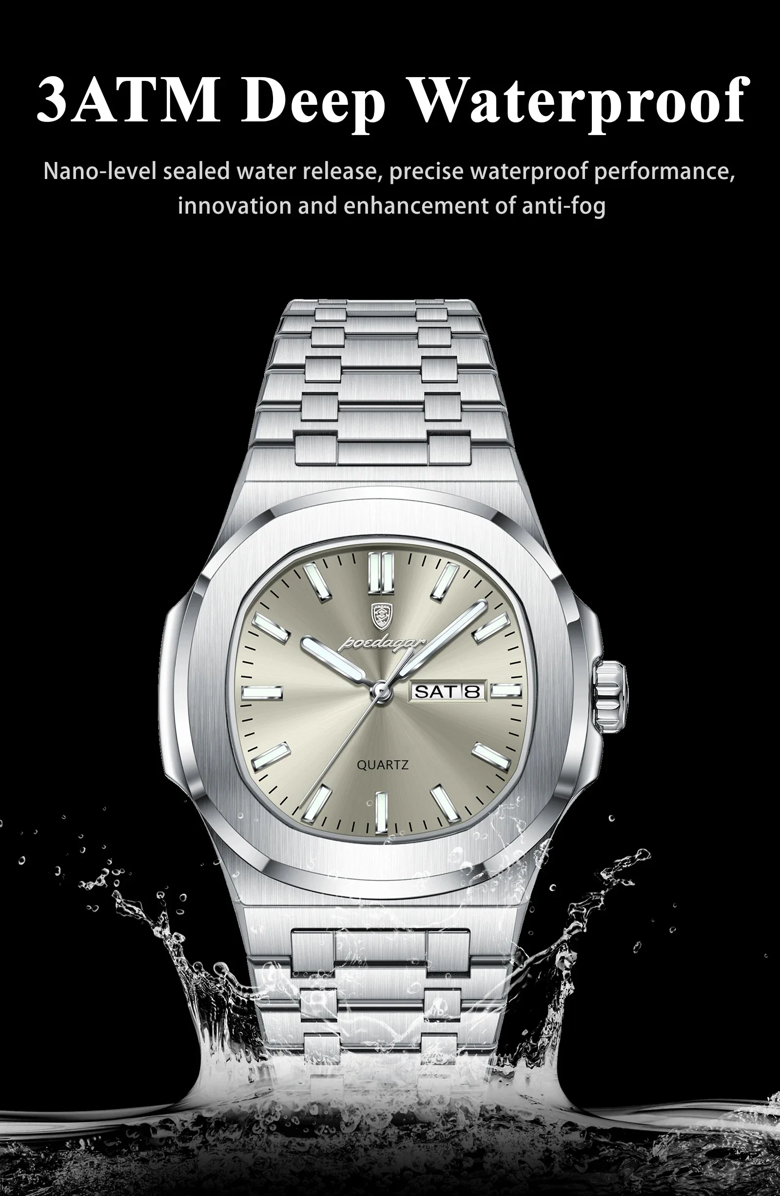 Poedagar 853 Calendar Quartz watch for Men