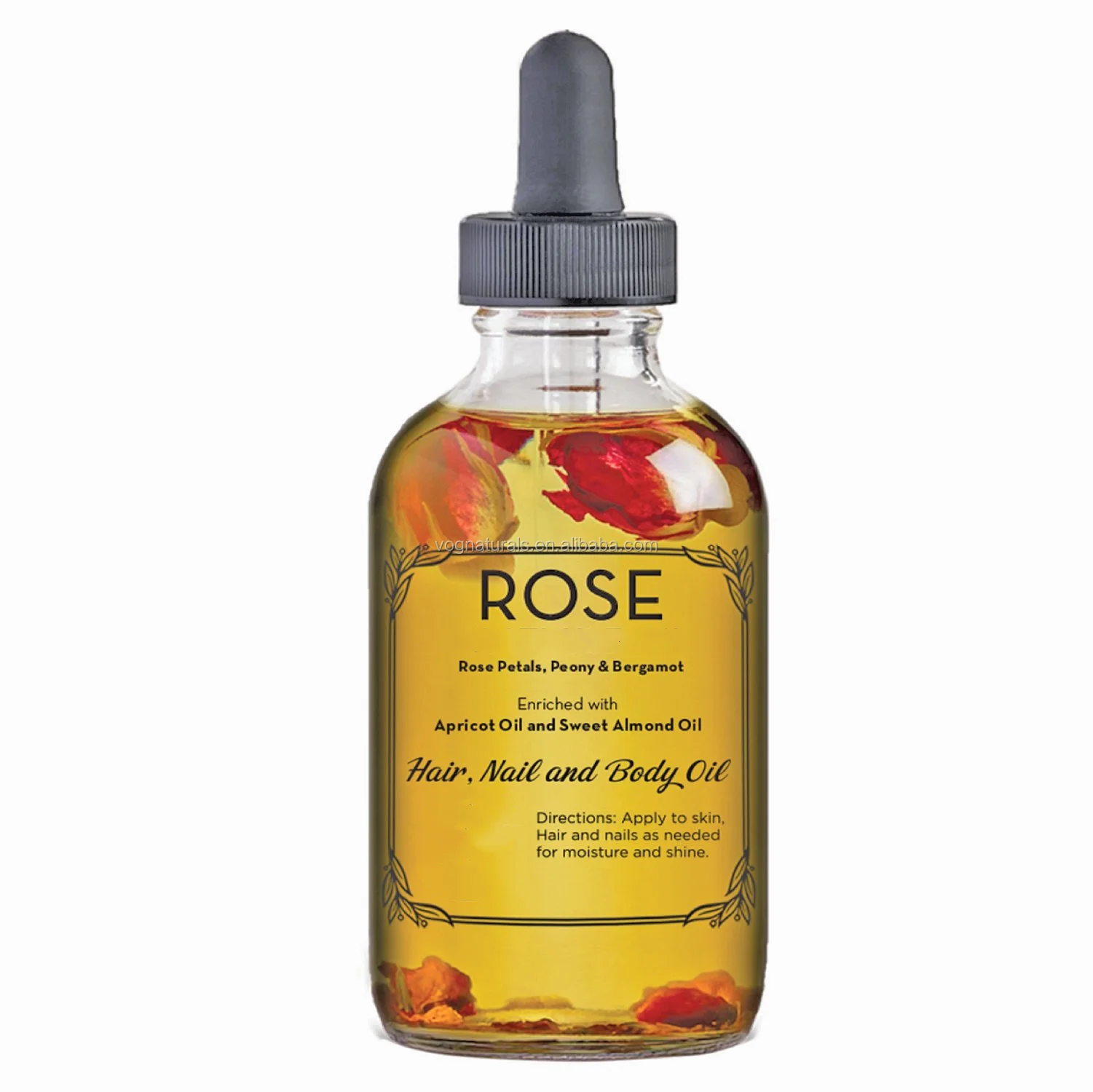OEM Rose Multi-Use Oil , Natural Rose Flower Petals Facial Oil, Vitamin E and Sweet Almond Oil Moisturizing Essential Oil