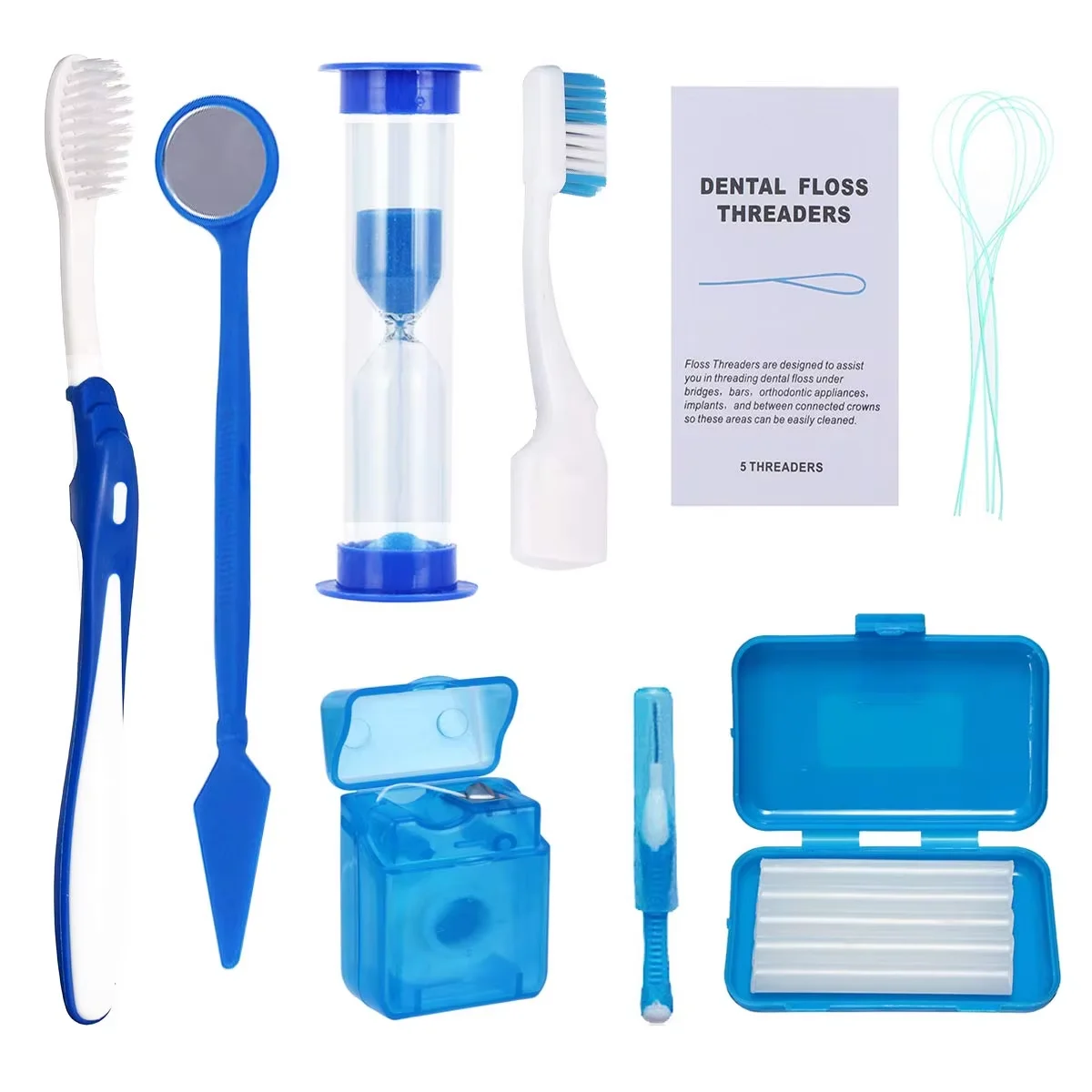 Orthodontic Teeth Cleaning Kit 8pcs Manual Plastic Care Set supplier