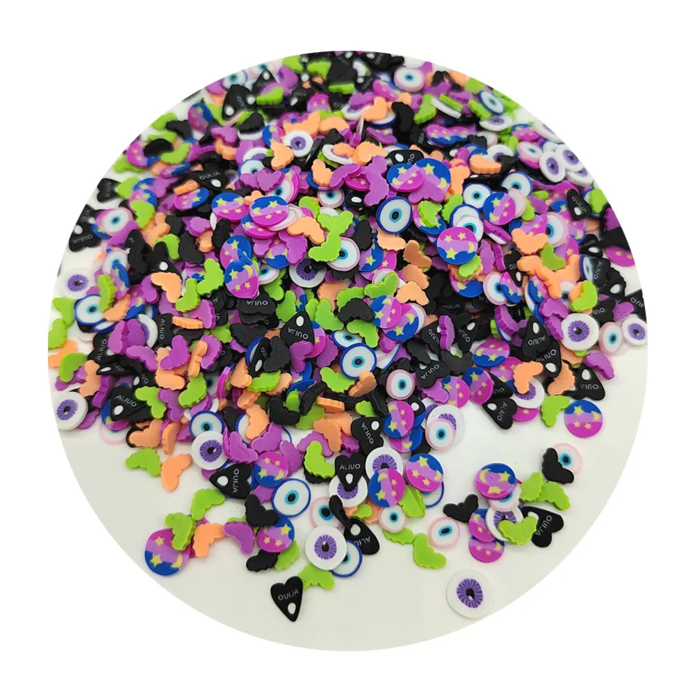 Микс Хэллоуин Полимерная глина летучая мышь глаз мяч звезда ломтики Спринг детский слайм заполнение шармы декор для