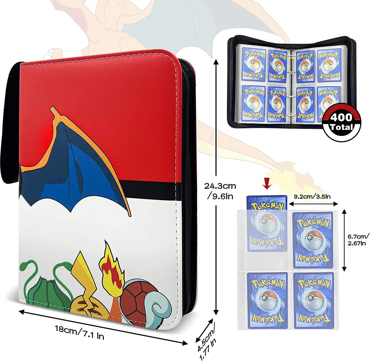 Hcengtriz H217 400 Card PU Poke Mon Sports Trading Card Binder 4-Pocket TCG  Game Book Holder 50 Removable Sleeves Japan| Alibaba.com