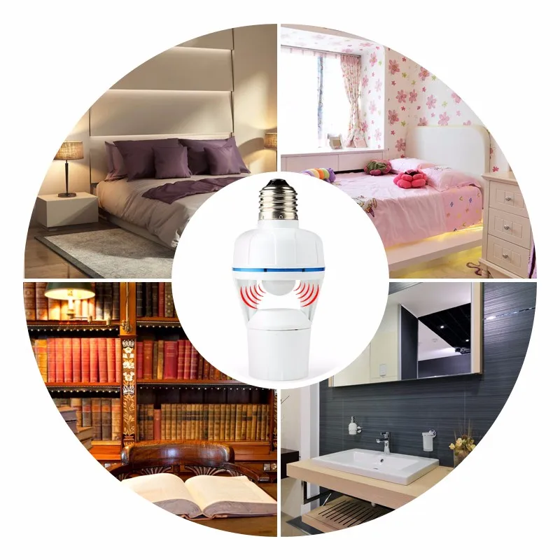 E27 Smart Lamp Bulb Holder PIR Motion Sensor Type Lamp Holder