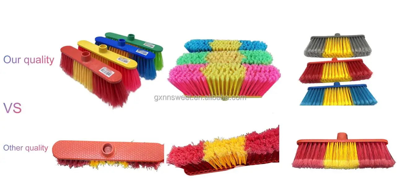 Outdoor Plastic Soft Sweeping Broom Set PET Material Broom Head PVC ...