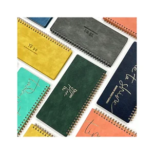 Wholesale PU Leather Notepad Custom Planner Calendar Journal Undated Diary Daily Weekly Memo Schedule Spiral Notebook Agenda