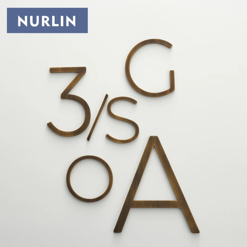 Nurlin Твердый латунный настраиваемый старинный Бронзовый дом Офисная компания парк буква 3D плавающая подпись