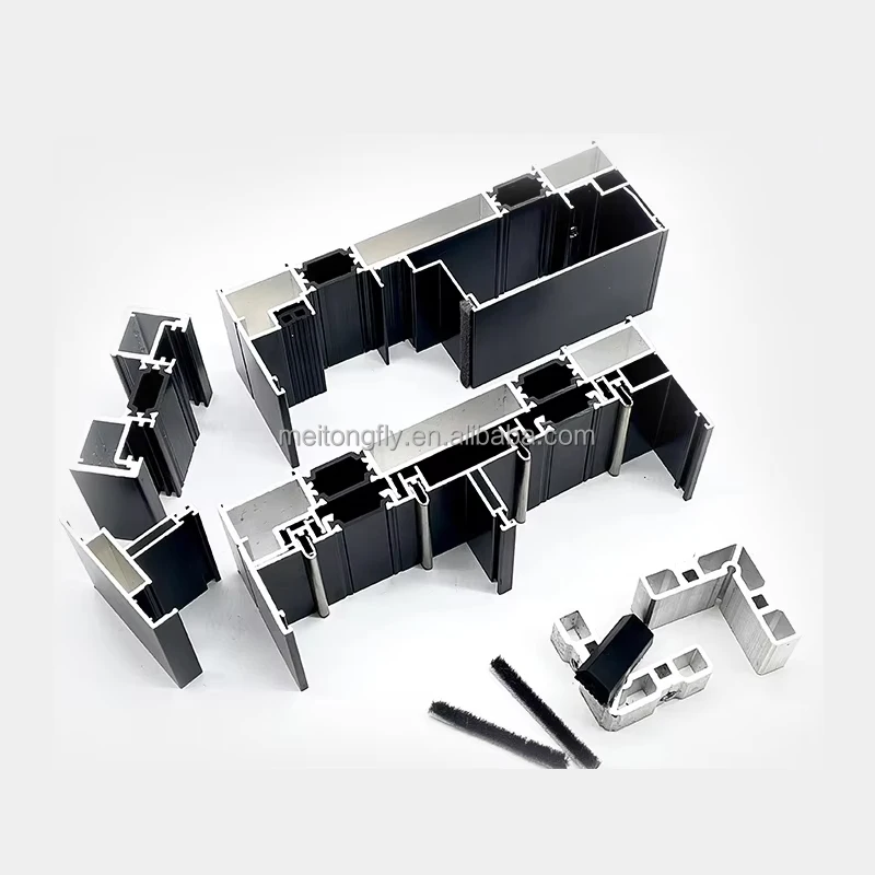 Custom Cutting Aluminum Alloy Extrusion 6060 T5 200 Thermal Break Profiles for Hidden Doors