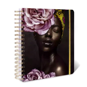 Wholesale Customised Beautiful Black Girl A5 Planner Wedding Stickers Notebook Agenda Journal PP Cover Promotional Notebook Gift