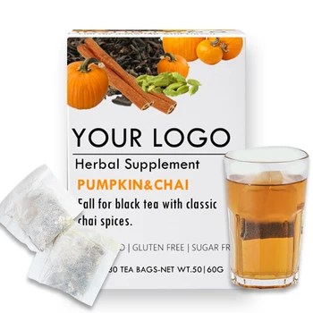 OEM Natural Herbal Tea Blend Herb Tea Cut Pumpkin Spice Chai Bags Black Tea