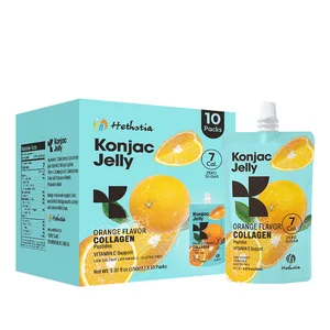 Hethstia Konjac Jelly Squeeze Pouch Drinkable Fruit Sweet Orange Flavor Konjac Jelly With Collagen Peptides