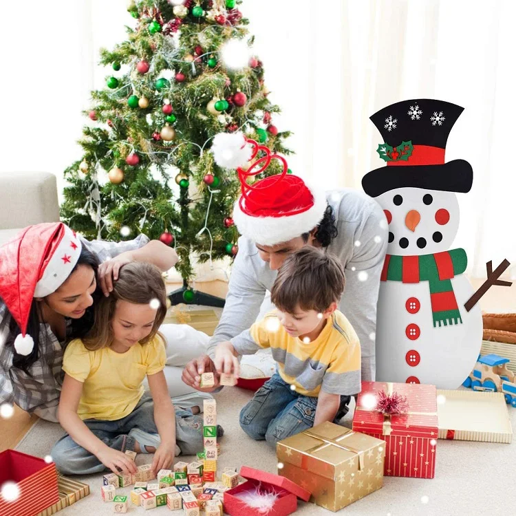  Ready to ship 3d felt christmas snowman for kids diy home decoration project