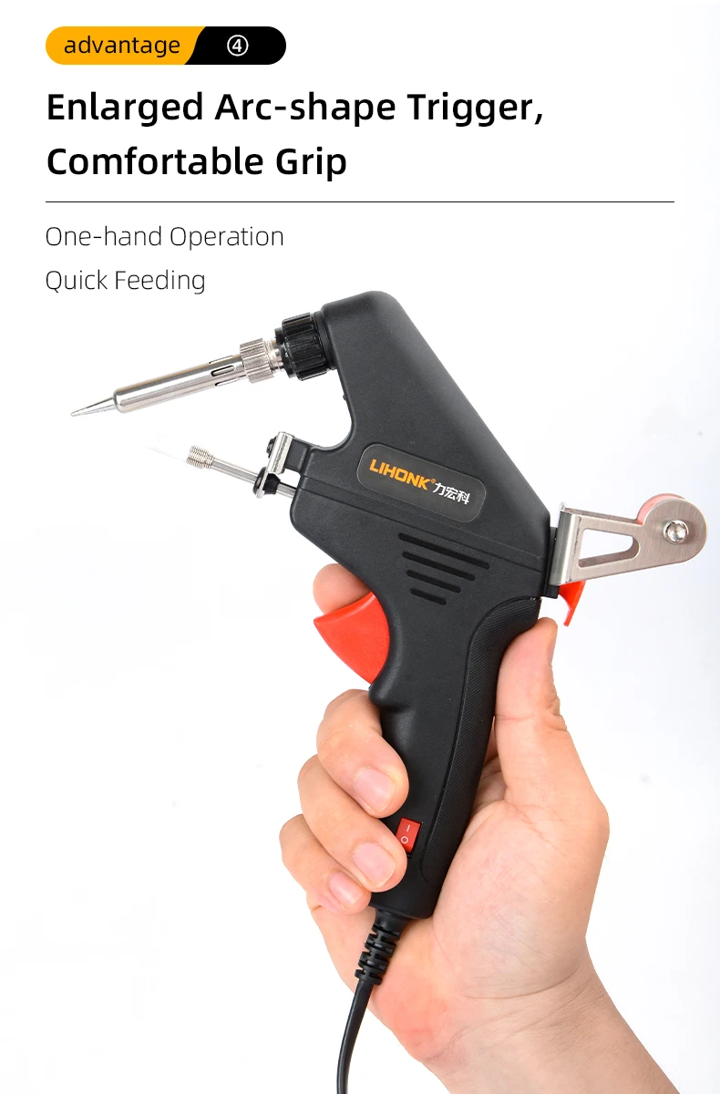 Clk380 Single Hand Operating 80w Automatic Feed Soldering Iron Gun