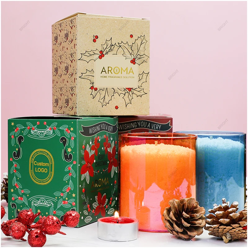 8oz Custom Luxury Candle Container Colored Empty Glass Candle Jar With ...