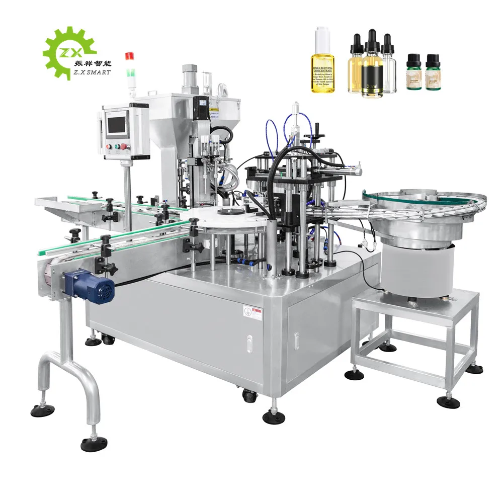 ZXSMART Automatic Monoblock Essential Oil Nail Polish Small Bottle Liquid Filling Capping Machine