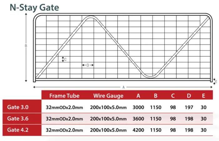 Wire mesh Livestock N type steel farm field fence gate