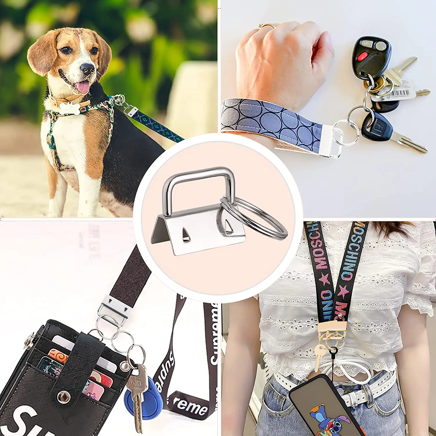 Key Fob Hardware for Wristlet Keychain, Key Lanyard and Key Chain Making Hardware Supplies