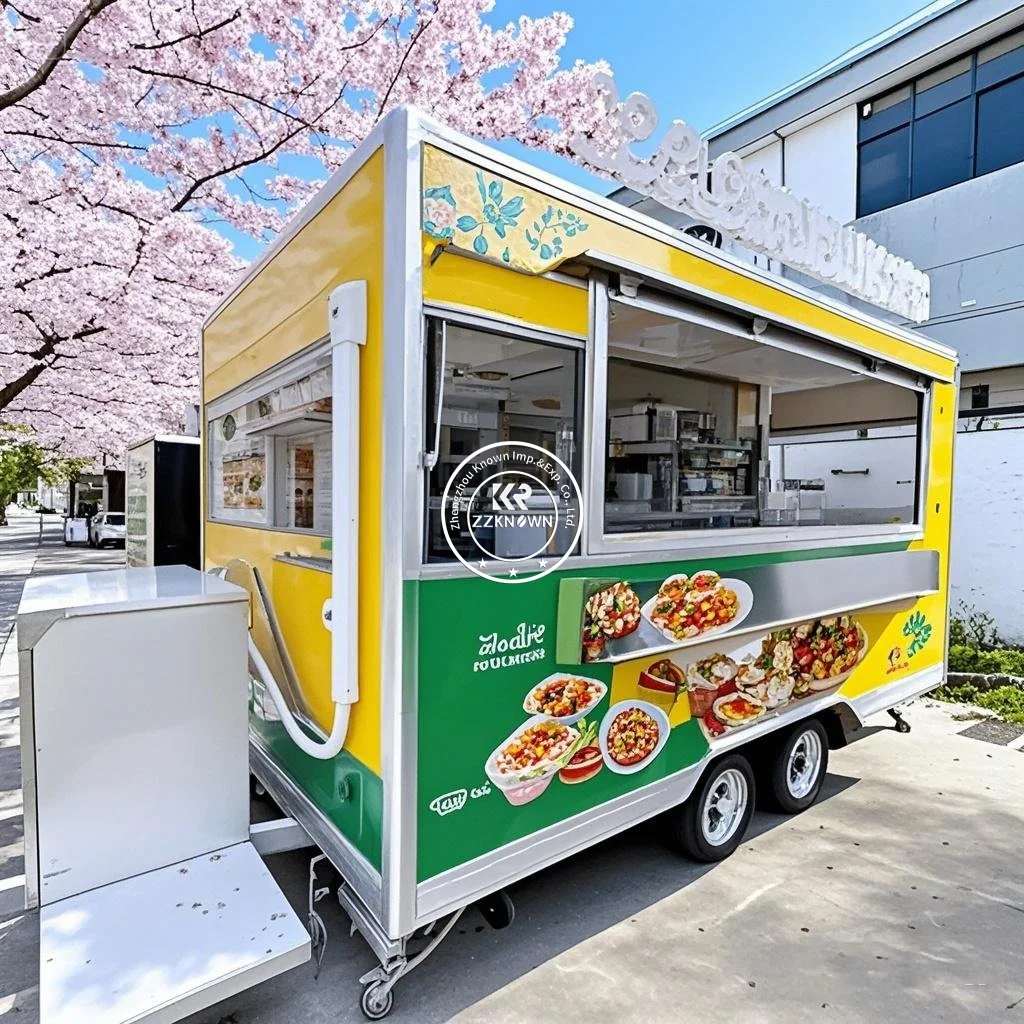 Concession Food Trailer Mobile Bar Food Truck Fully Equipped Kitchen Street Hot Dog Ice Cream Coffee Food Cart Van