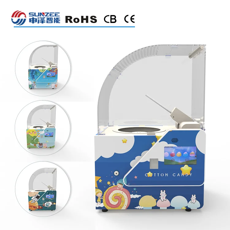 Factory wholesale fully automatic cotton candy machine commercial cotton candy vending machine for kids