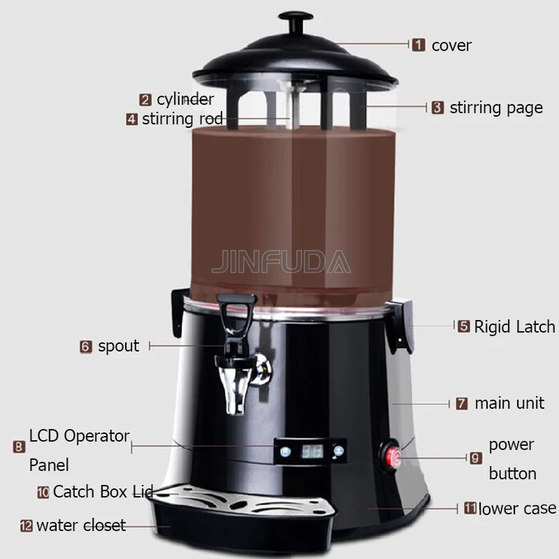 業務用ホットチョコレートミルクドリンクディスペンサー 10リットル