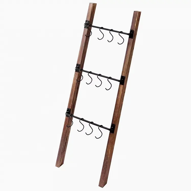 Blanket Ladder Towel Ladder With Hooks Custom Wall Leaning Rustic Wood