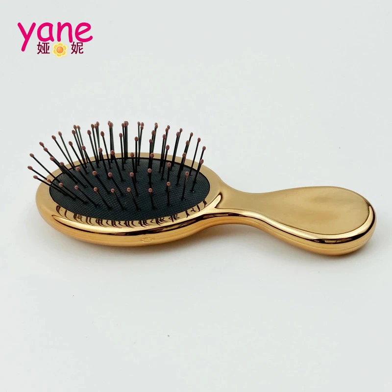 Electroplated Solid Pure Color Small Size Gold Silver Color Hair Brush