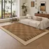Alfombra de terciopelo belga color caramelo