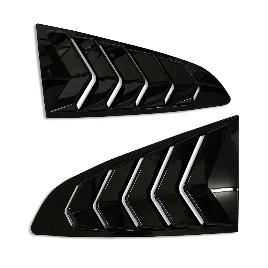Tiypeor for Ford Mustang 2015-2023 Glossy Black Side Vent Window 1/4 Quarter Scoop Louver Body Kits