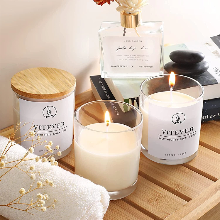 Wholesale 10oz 12oz Customized Candle Vessels Luxury Empty Glass Candle