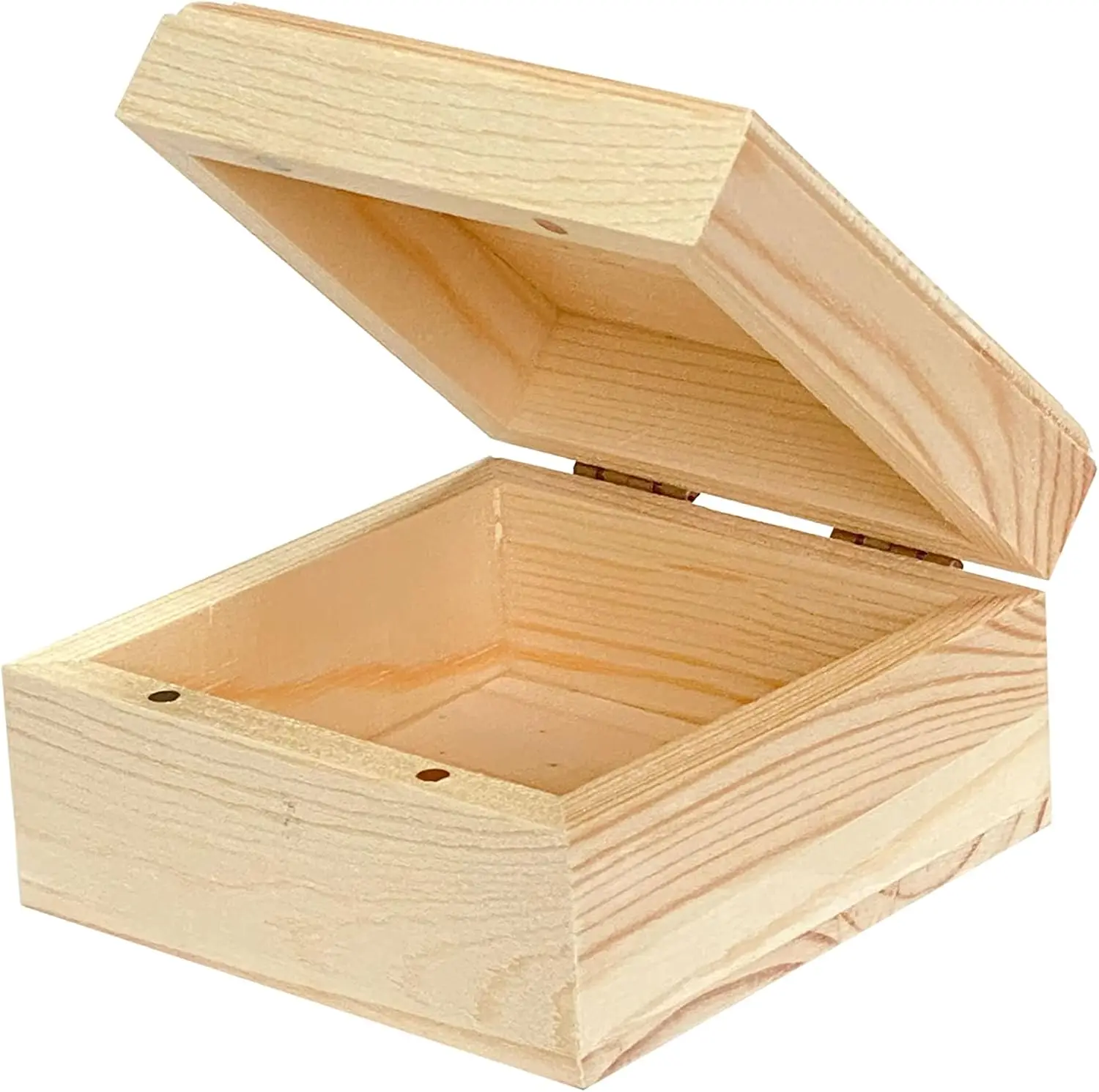Factory Sale Various Widely Used Unfinished Wood Box Crafts Wooden Square Box