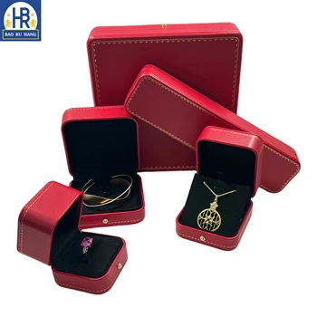 Perfectly Customized High-end Jewelry Box, Ring, Earring, Necklace Box, Red PU Leather Jewelry Box