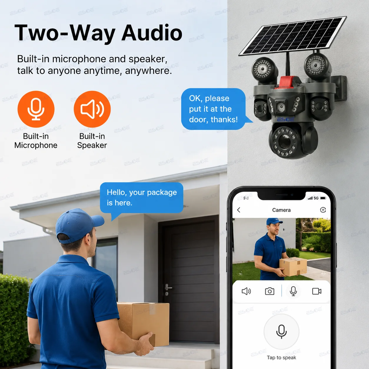Multi-angle viewing with 4 independent camera lenses