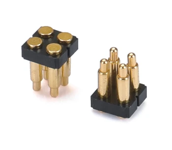 2.5mm pogo pin spring 4pin 3.5mm smt type gold plated Brass pogo connector