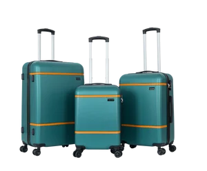 CLASSIC VINTAGE MODEL ABS TRAVEL SUITCASE  RETICULATE PATTERN  WITH TWO BELT