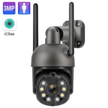 Two Way Audio Wireless CCTV Camera Human Detection Camera PTZ Wifi 3MP Outdoor Use