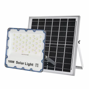 outdoor Exterior waterproof led reflector solar powered garden light 100W remote Lampara Luces led solares Led Flood Light