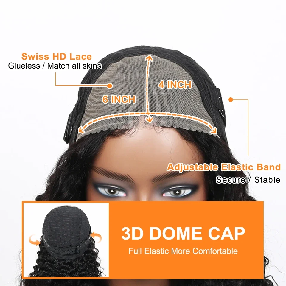 Wear and Go Glueless Human Hair Deep Wave Bob Wig Pre Cut 6x4 Lace Front Wigs for Beginners_voghion.com