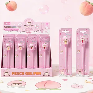 0.5mm Neutral Gel Pen Peach Design Capped Style - 1PC Blister Packaging