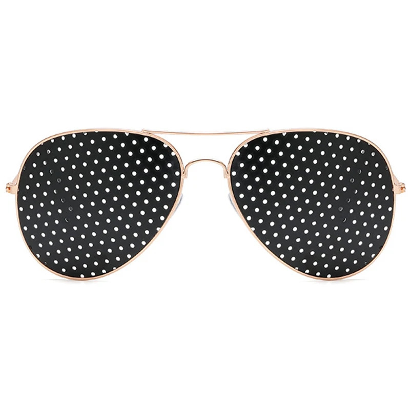 Anti-miopia Metallo Occhiali A Foro Stenopeico Pin hole Occhiali