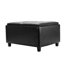 Customized Colors Unique Modern Bedroom Leisure Leather Luxury Storage Ottoman Footstool