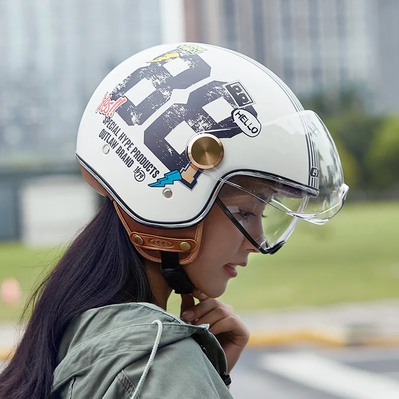 Visière Casque Velo Vintage Femme GXT Vintage Retro Open Face