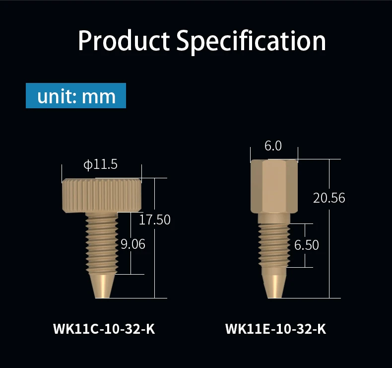 1/16 Inch Peek Hplc Equipment Fitting Onepiece Handtight Peek Pom
