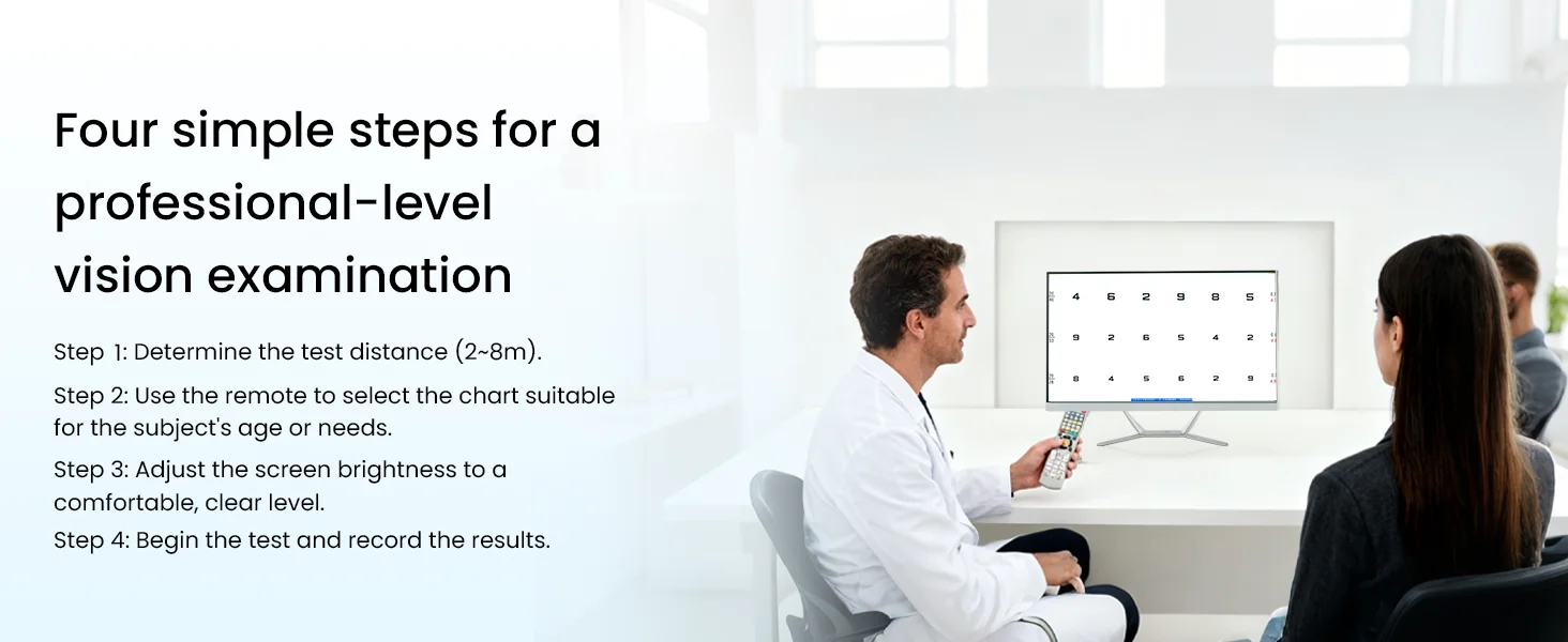 Large Screen 23.6 Inch Led Visual Chart Height Adjustment Optometry Equipment Instrument Ac 110-240v for Optic