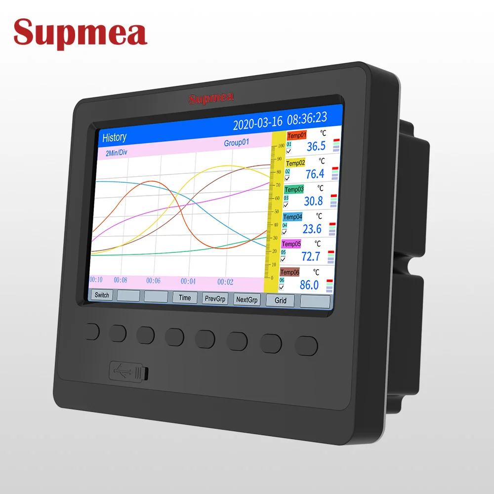 8 Input 32 Channels Temperature Data Logger Customizable Paperless Recorder by OEM