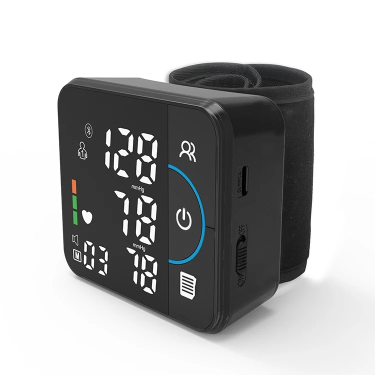 LED Screen Voice Broadcast USB Charging Rechargeable Wrist Blood Pressure Monitor